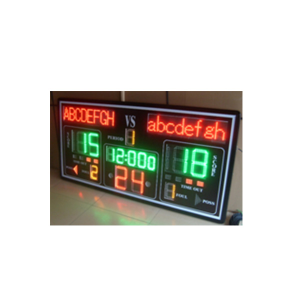 Basketball score board con reloj de tiro para la competencia de baloncesto