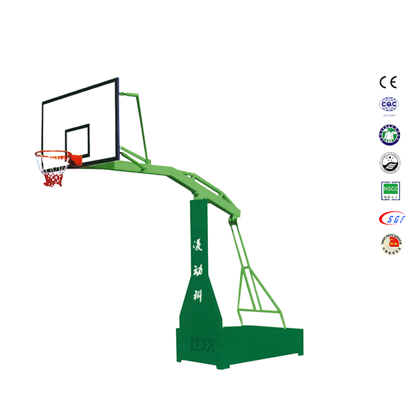 Professional basketball stand with basketball goal post
