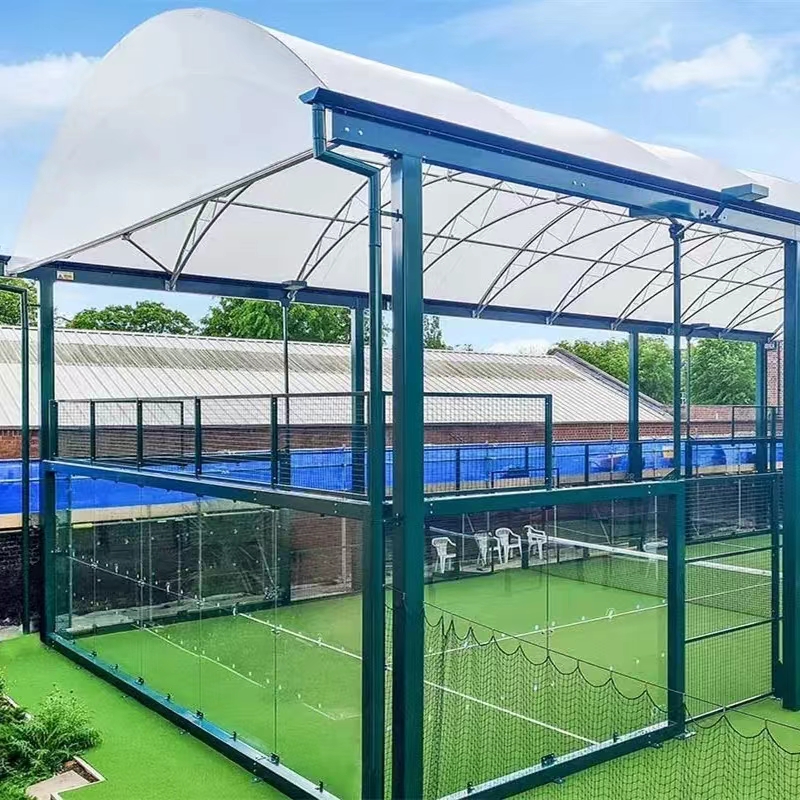 outdoor paddle tennis court sports modular cancha de padel tent structure insulated padel tennis court with cover roof