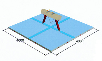 International standard size pommel horse landing mats
