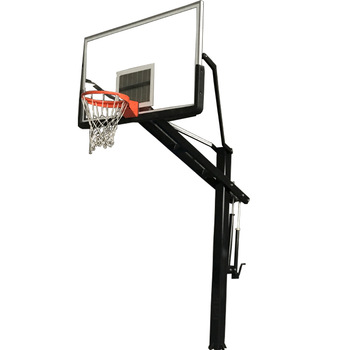 High quality inground height outdoor adjustable black basketball hoop