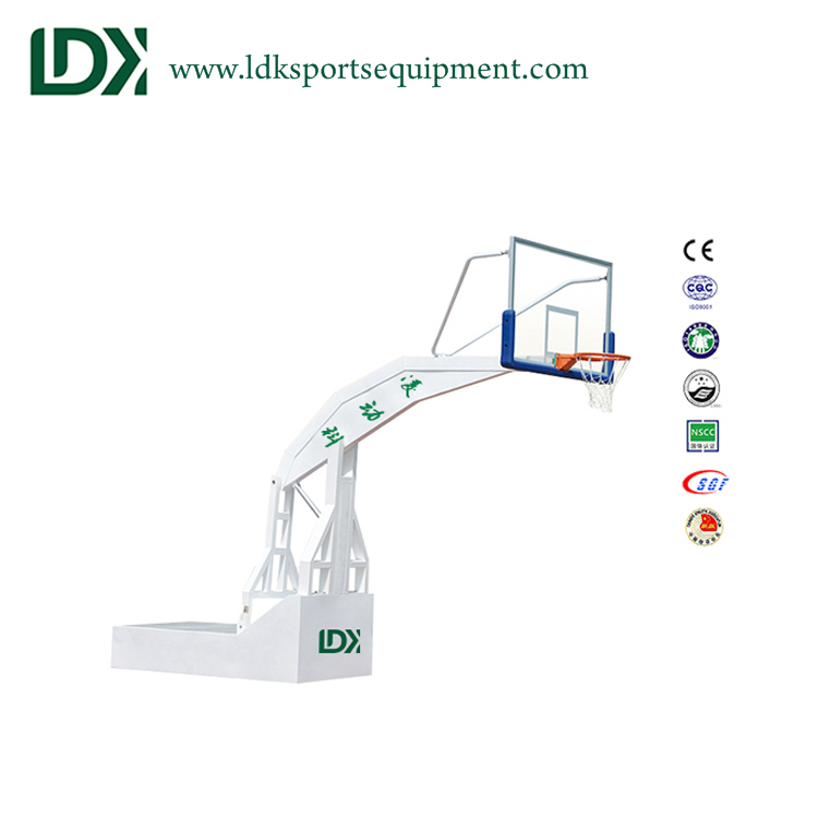Professional tempered glass backboard hydraulic basketball goal