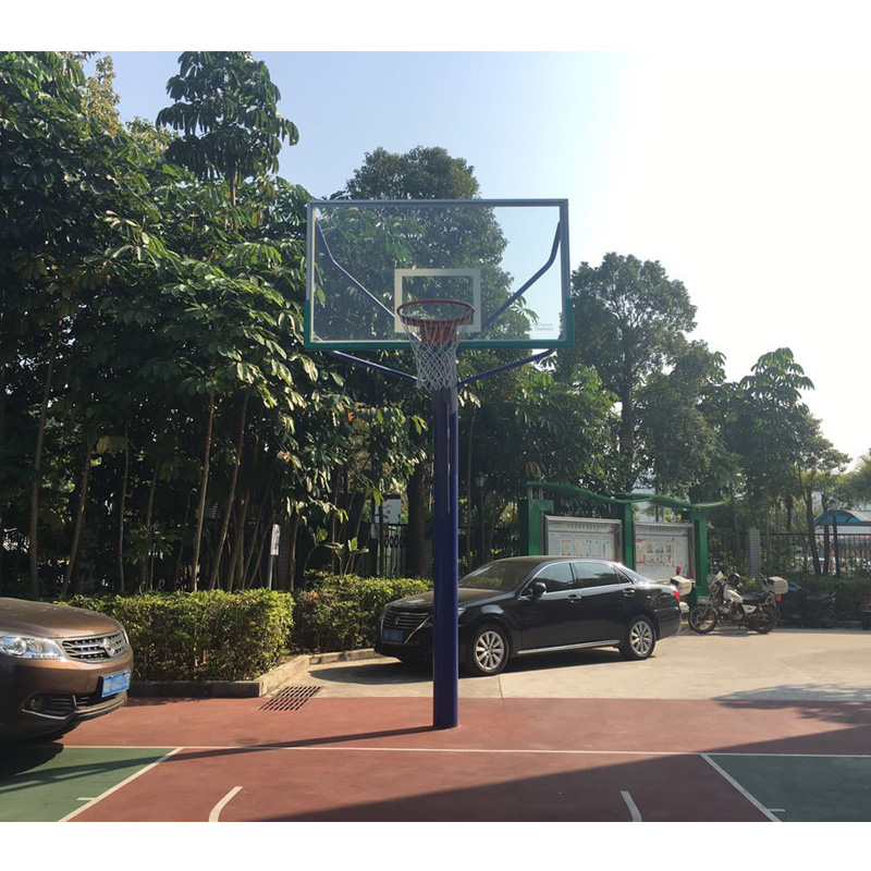 In ground tempered glass backboard basketball hoop stand basketball post size 