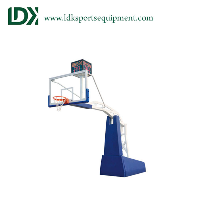 Indoor lifetime electronic hydraulic basketball hoop with scoreboard