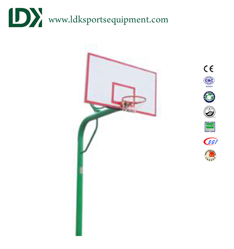 Plastic basketball backboard and outdoor in ground basketball hoop pole