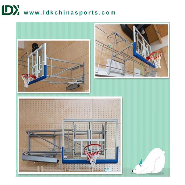 Wholesale electric foldable wall mounted basketball stand 