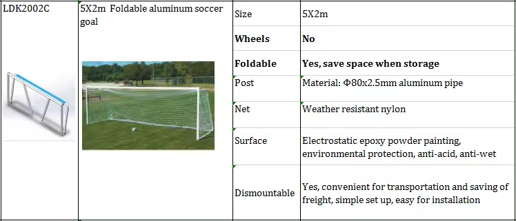 3X2m portable folding aluminum soccer goals