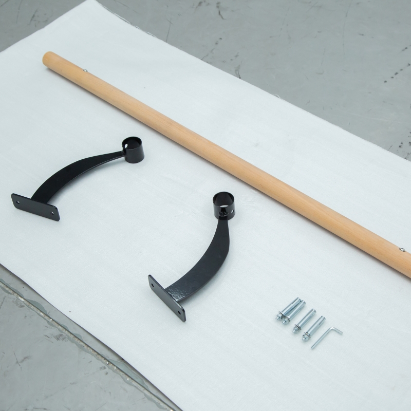 Wall Mounted Portable Ballet Barre for Home 4FT Ballet Bar for Ballet, Dancing with Beech Wood Stick Bar