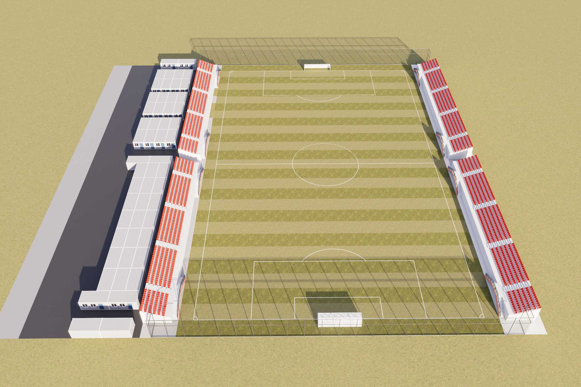 LDK Manufactured Custom Stadium Football Field High-Quality Cage Football Court with Artificial Grass Turf & Indoor Grandstand Bleacher