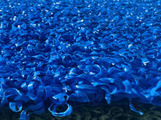 LDK High quality Free of Filling bule curved Artificial grass