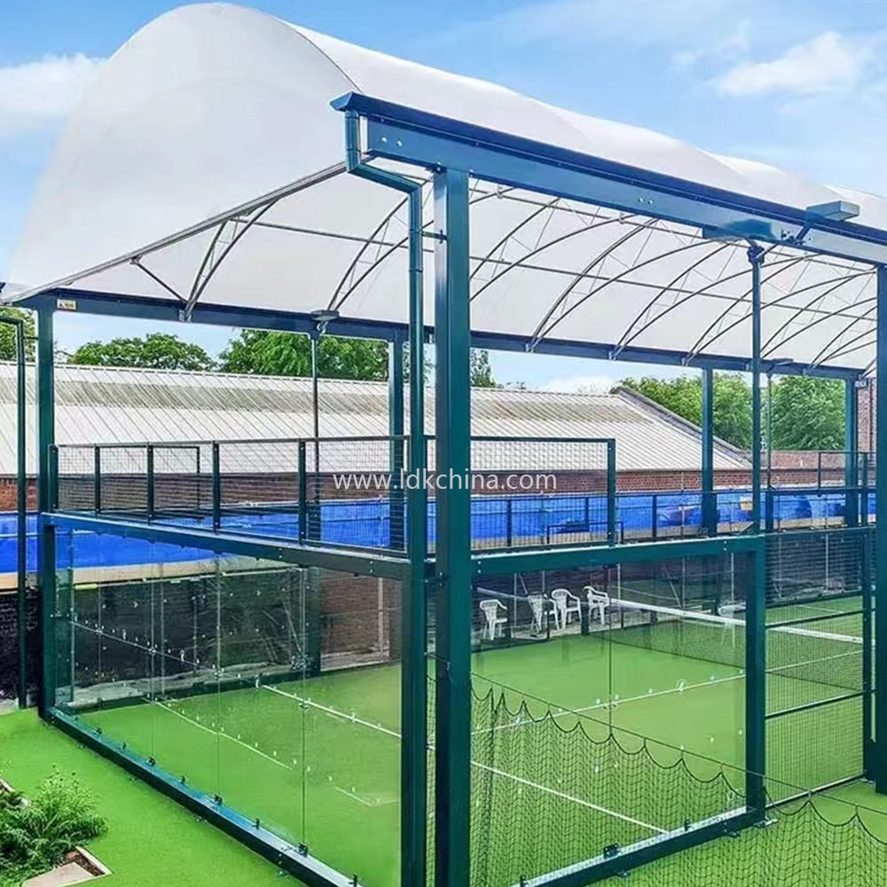 LDK Sports Equipment Padel Court New Design Hot Sell Panoramic Paddle Tennis Court With Roof for Professional & Recreational Use