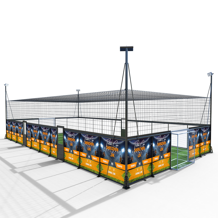Soccer Field Specific LED Enclosure Outdoor Weather Resistant Netting Facilities Custom Sports Venue Cage Available