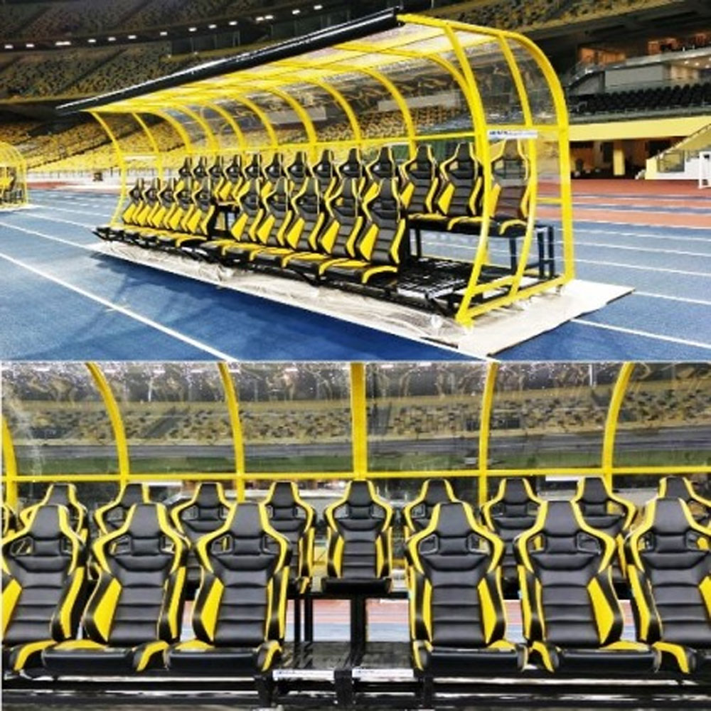 Custom foldable double row football field substitute bench