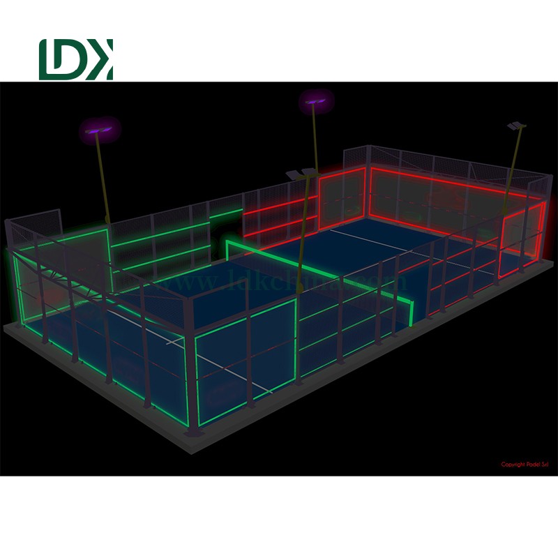 Indoor Light Emitting Padel Court Customizable Light Emitting Court Size Color Logo All-in-One Indoor LED Padel Court