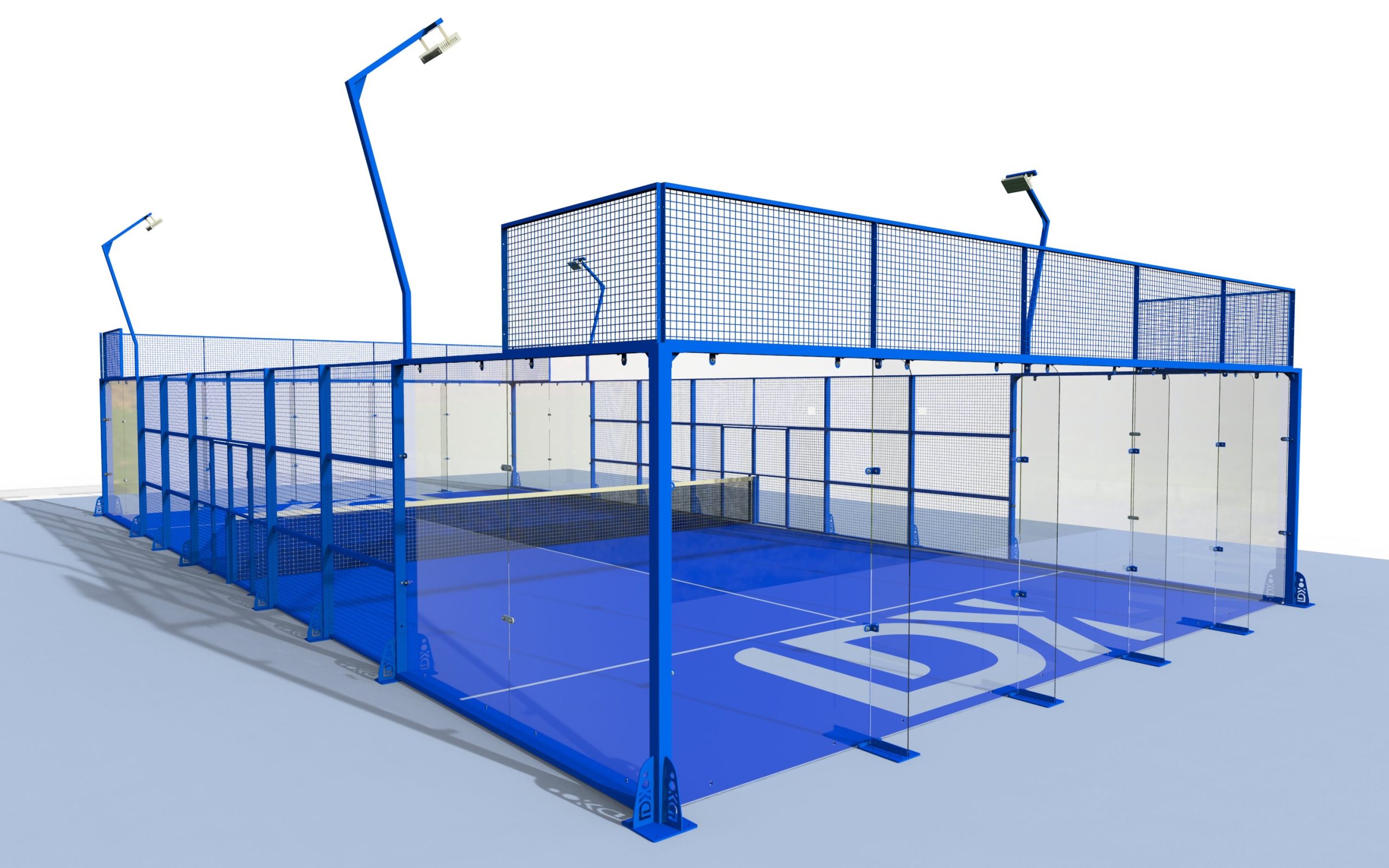 Glass Stud Type Padel Court 3C Certified Tempered Glass Countersunk Hole Glass Panel Sports Center Padel Facility