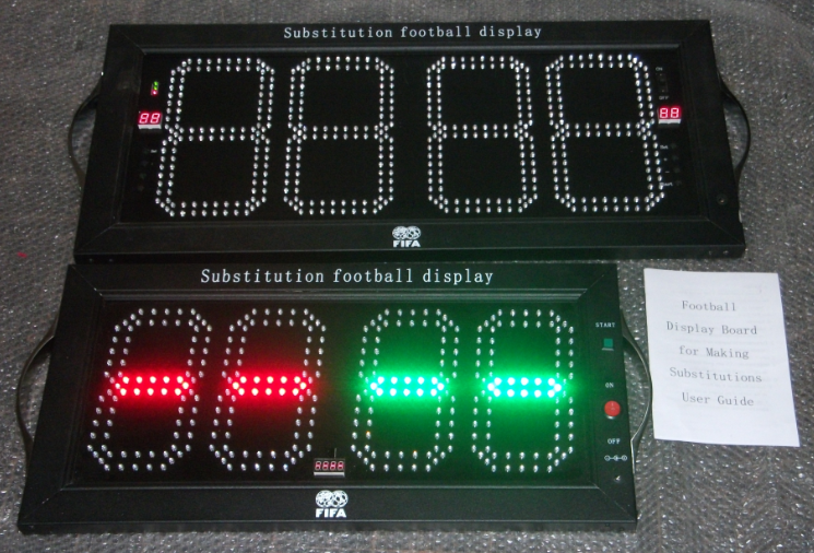 soccer electronic replacement card (button style)