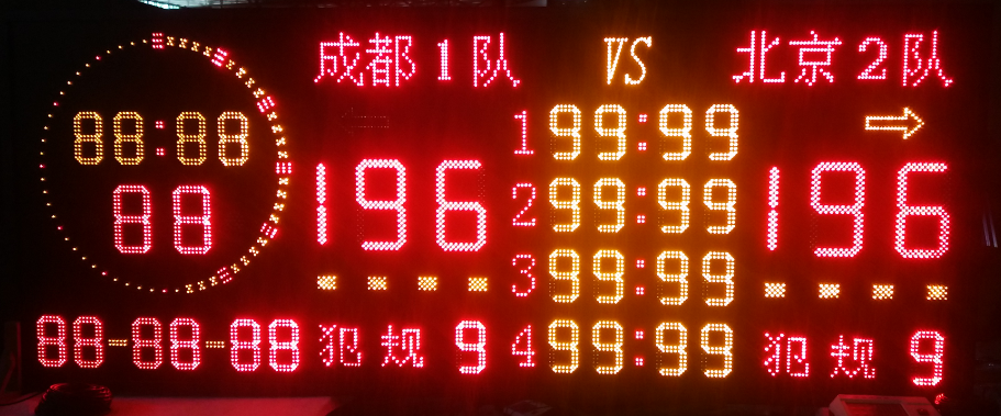 Large multifunctional electronic scoreboard