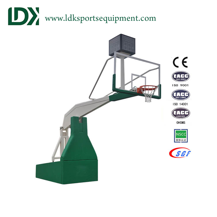 Portable Tempered Glass  Backboard Hydraulic Basketball Hoop