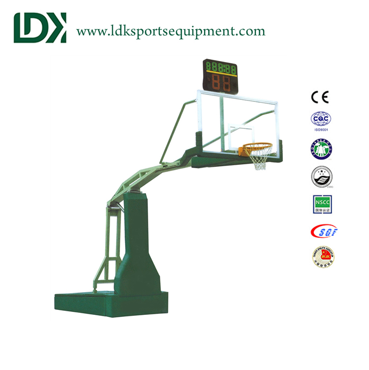 Portable adjustable basketball hoop