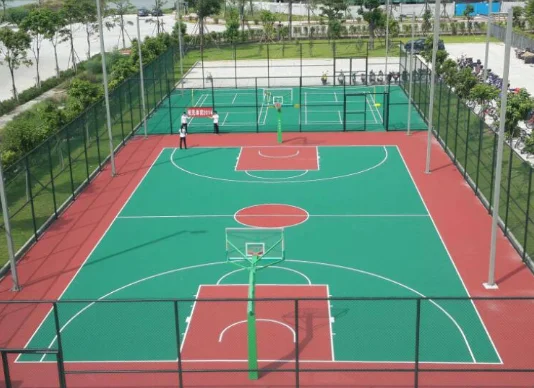 Basketball court planning and hoop layout