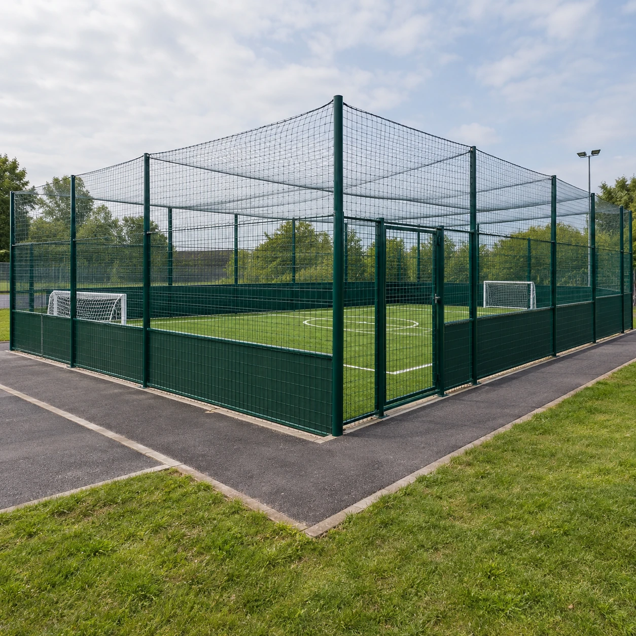 Outdoor football cage equipment context
