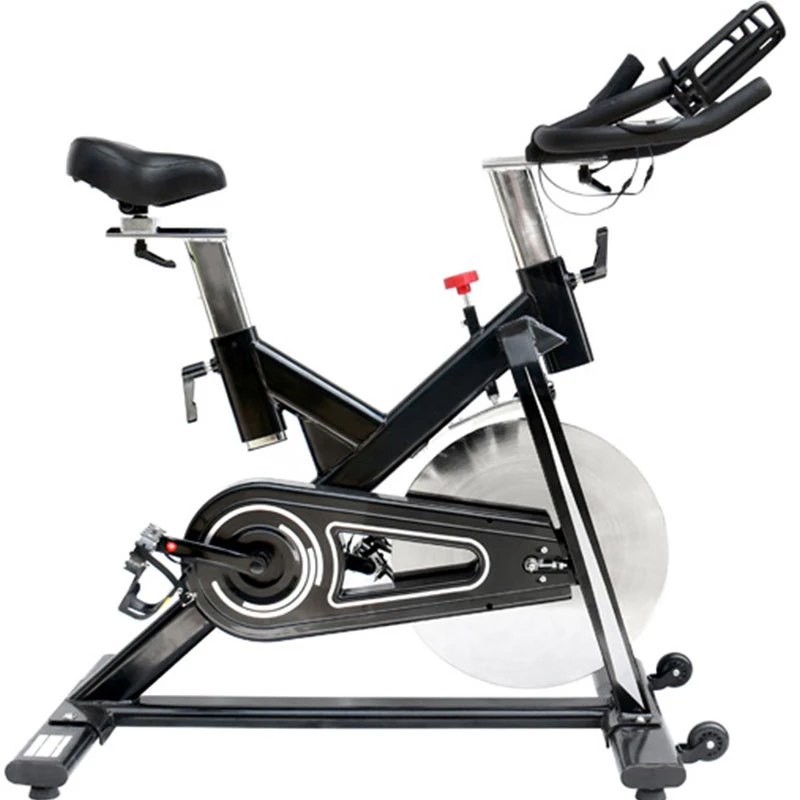 High-inertia flywheel spinning bike with precision resistance control mechanism