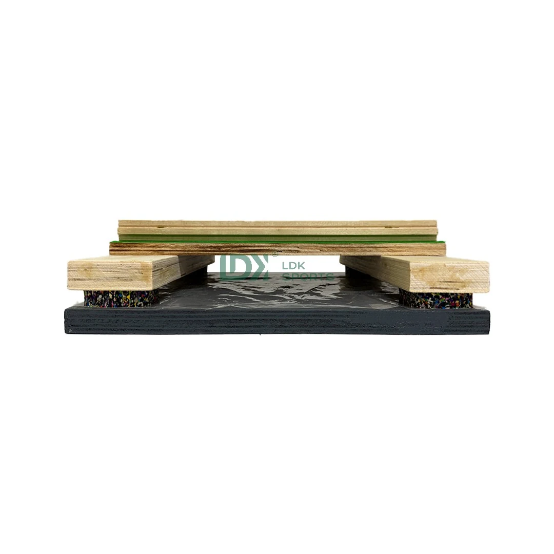 LDK25W01 single-joist sports wood flooring sample cross-section