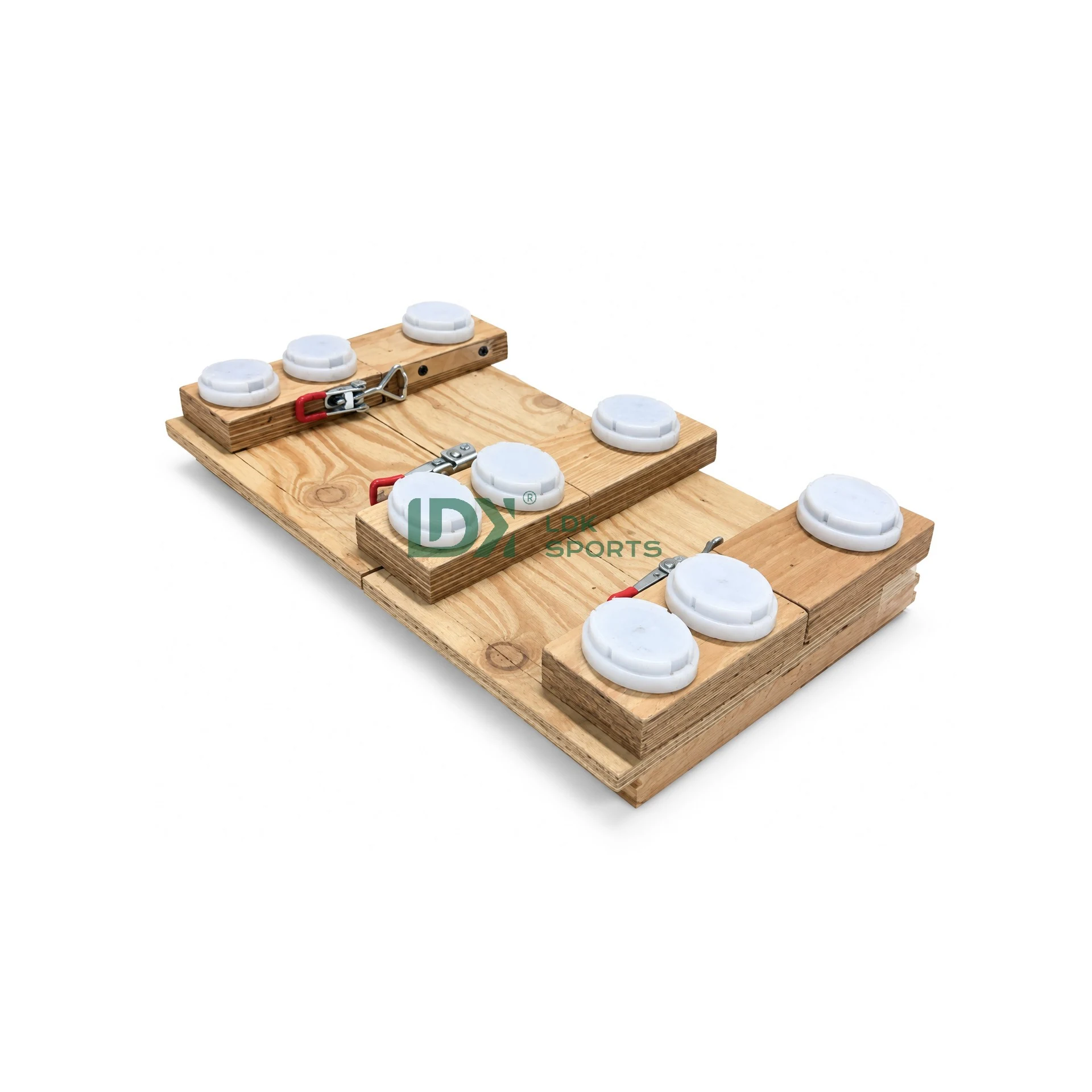 Hover or focus to enlarge Underside view of the LDK25W05 sample with support pads and latches